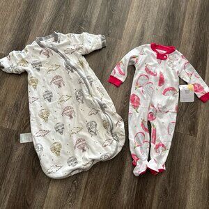 Usbettas Sleep Sack 1 TOG + Burt's Bees Baby Organic Cotton Baby Jumpsuit 6-9M